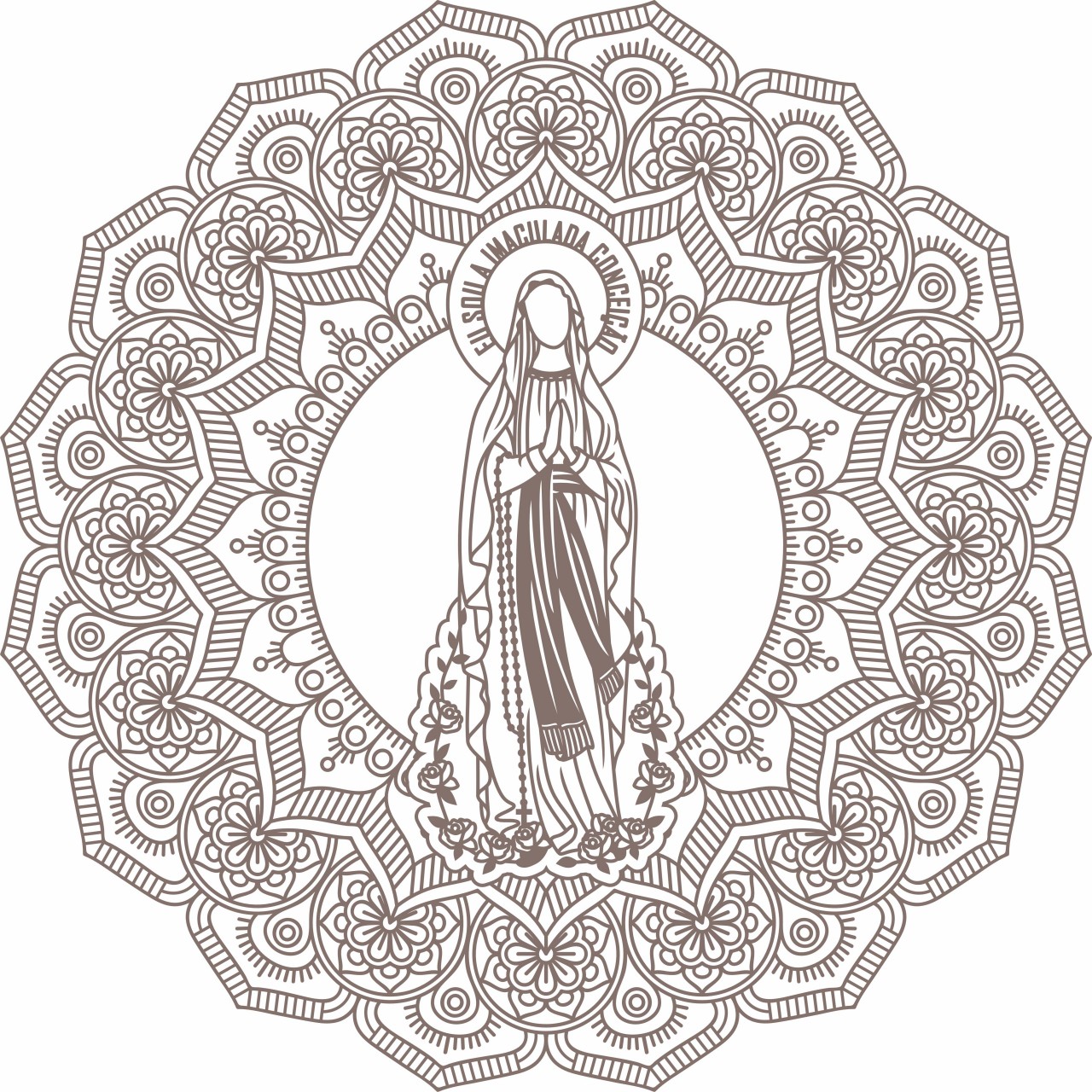 Quebra Cabeça Nossa Senhora de Lourdes Infantil (MDF) - Presentear com Fé